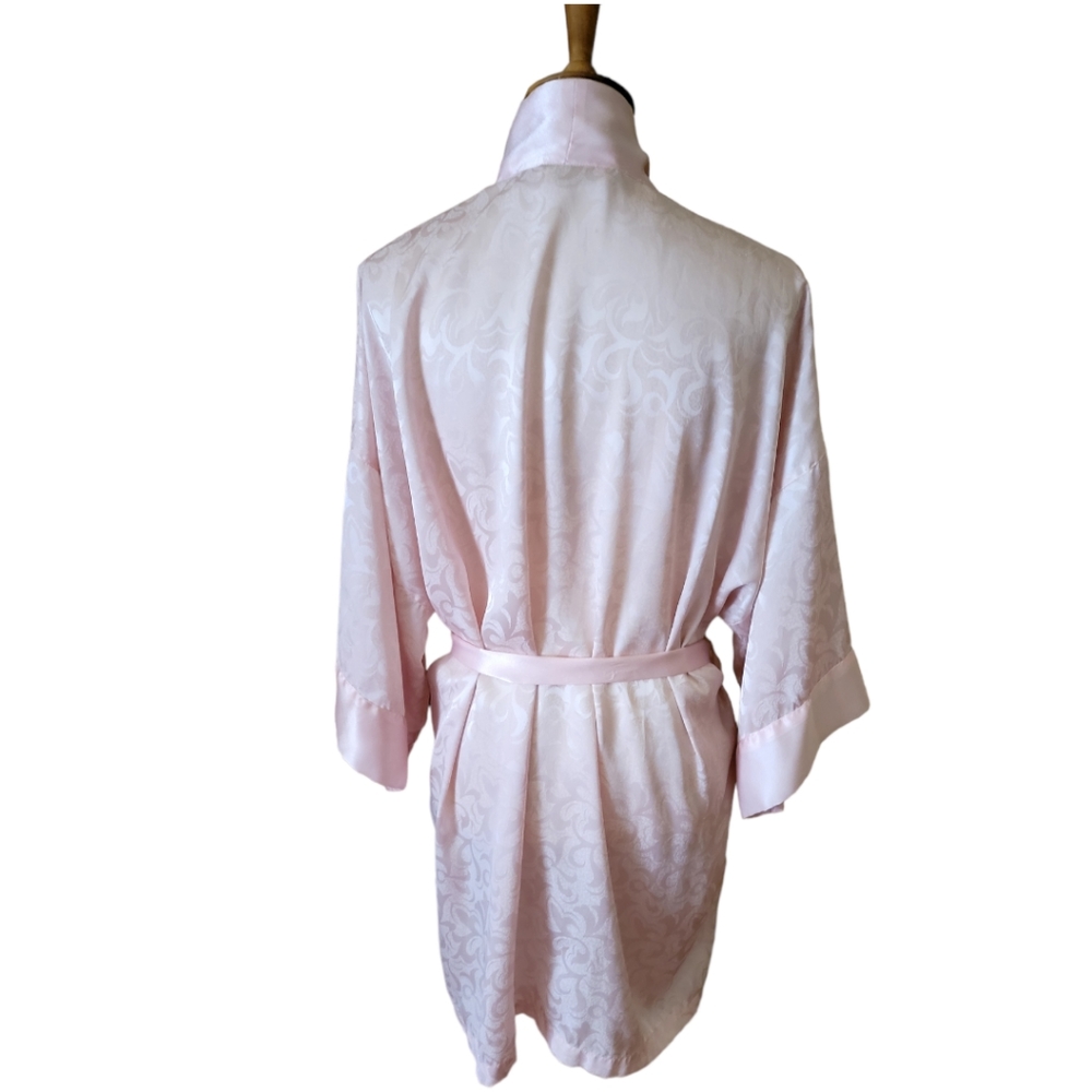 VICTORIA'S SECRET | Vintage 80's 90's Gold Label Pink TIe Front Robe - Picture 7 of 10